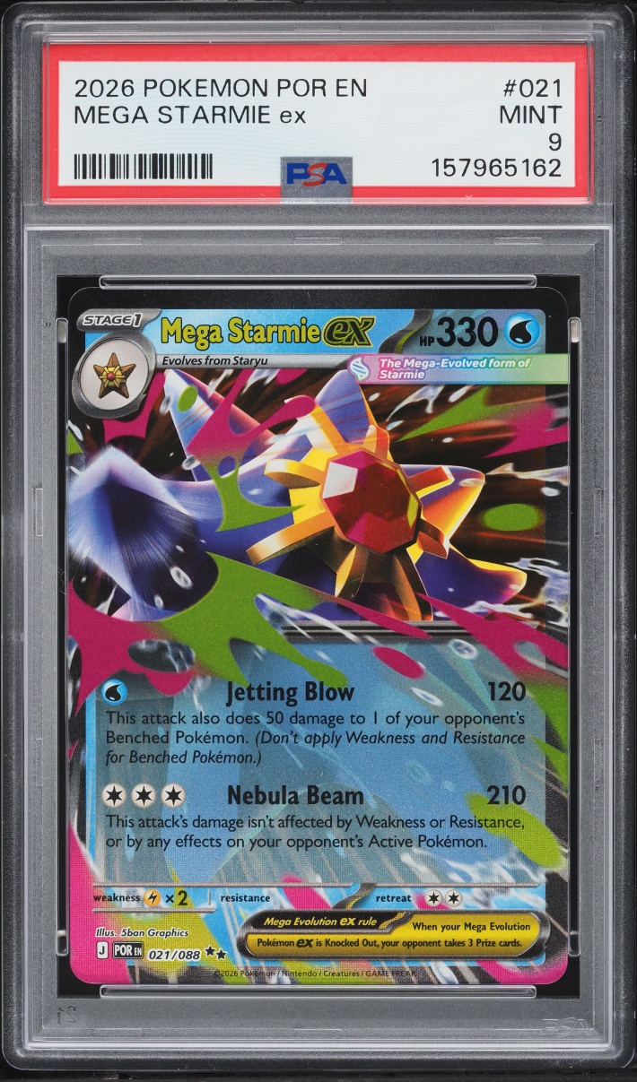 2026 Pokemon Mega Evolution Perfect Order Holo Mega Starmie ex #21 PSA 9 MINT