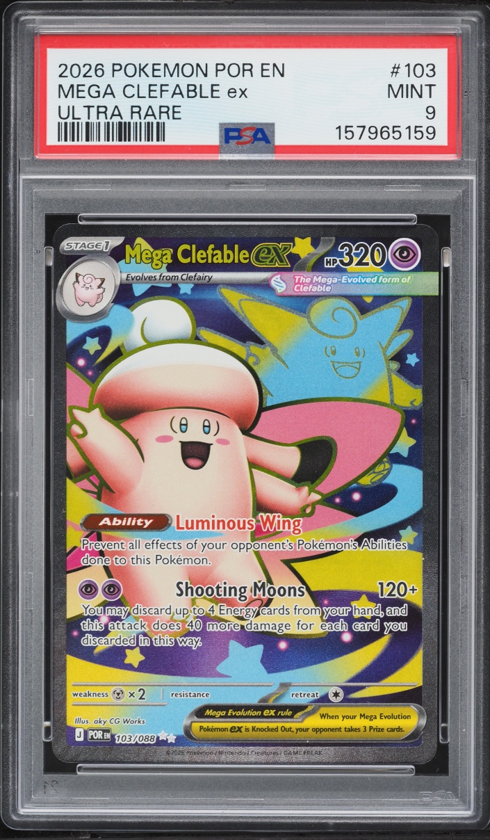2026 Pokemon Mega Evolution Perfect Order Full Art Mega Clefable ex #103 PSA 9 MINT