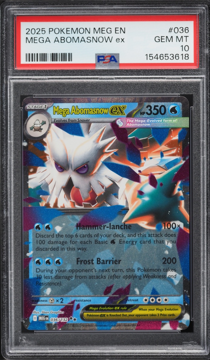 2025 Pokemon Mega Evolution Holo Mega Abomasnow EX #36 PSA 10 GEM MINT