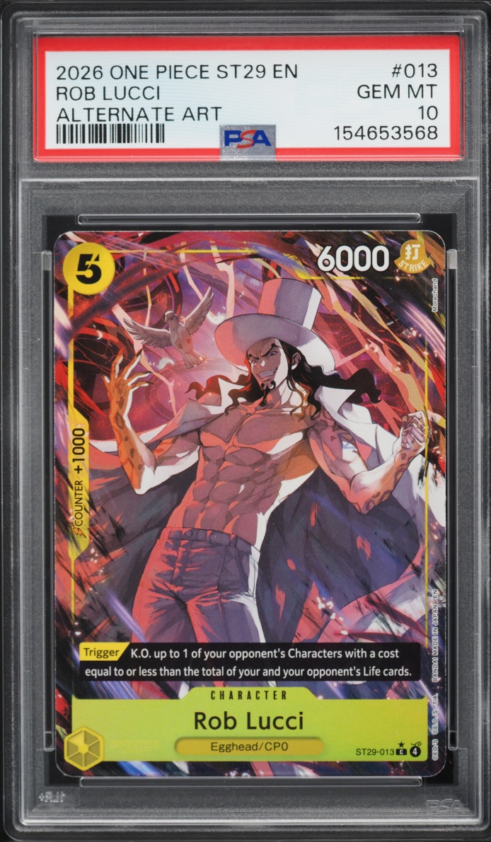 2026 One Piece Starter Deck Egghead Alt Art Rob Lucci #013 PSA 10 GEM MINT