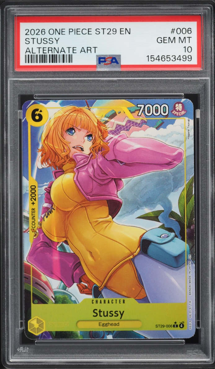 2026 One Piece Starter Deck Egghead Alt Art Stussy #ST29-006 PSA 10 GEM MINT