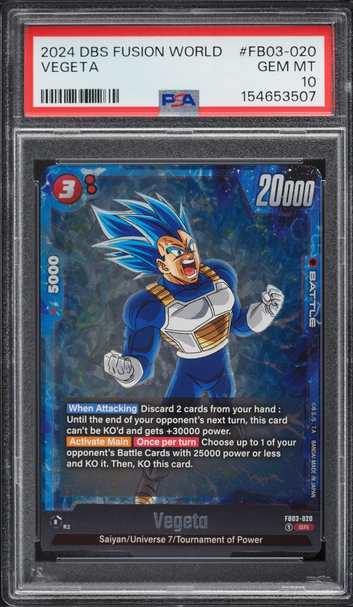 2024 Dragon Ball Super Fusion World Raging Roar Vegeta SR #FB03-020 PSA 10 GEM MINT
