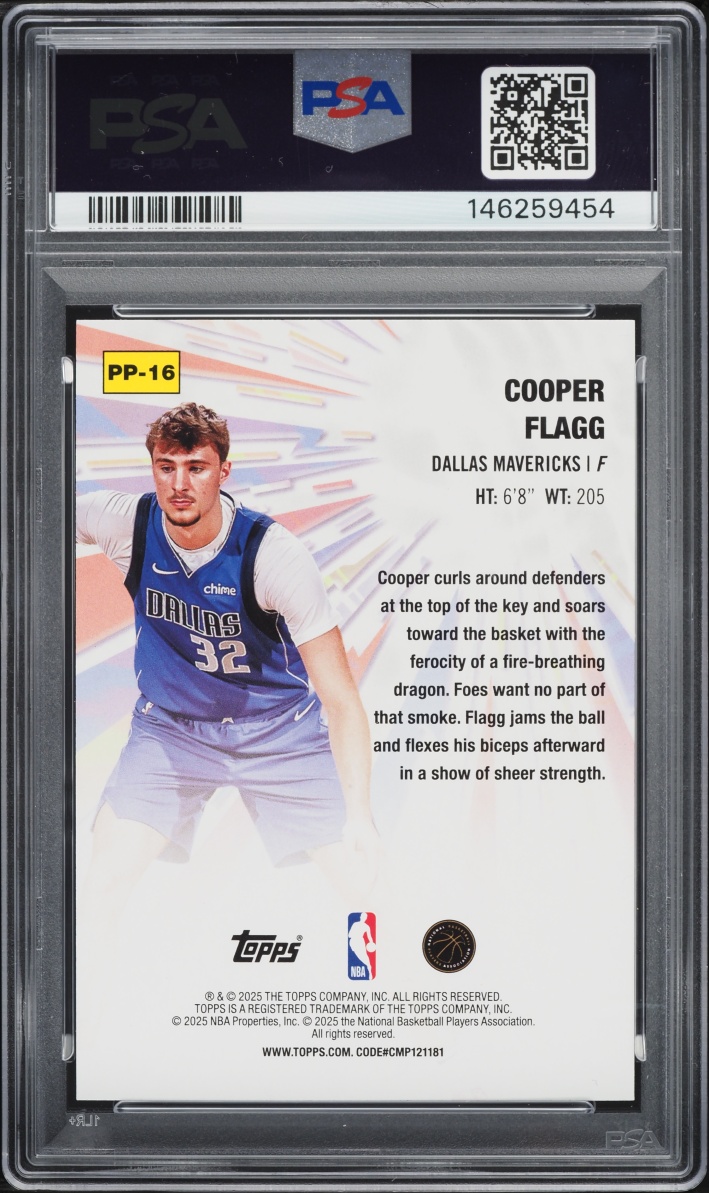 2025 Topps Power Players Cooper Flagg ROOKIE #PP-16 PSA 10 GEM MINT
