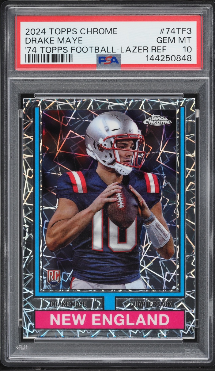 2024 Topps Chrome '74 Lazer Refractor Drake Maye ROOKIE #74TF-3 PSA 10 GEM MINT