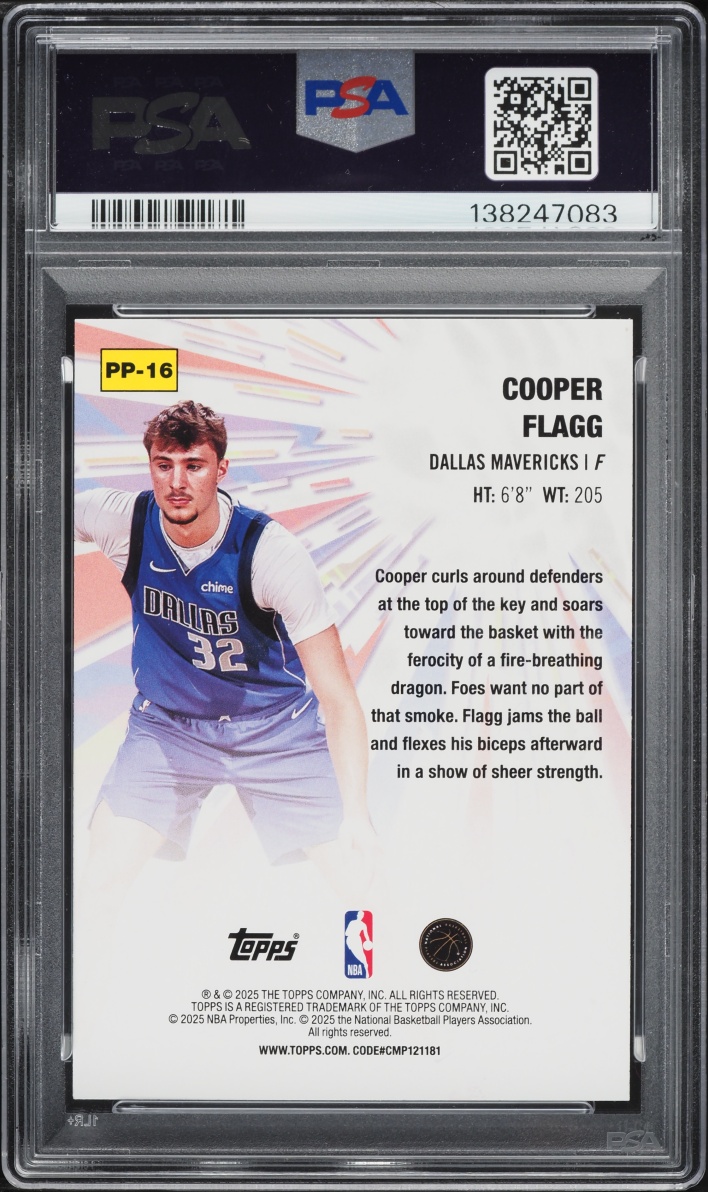 2025 Topps Power Players Cooper Flagg ROOKIE #PP-16 PSA 10 GEM MINT
