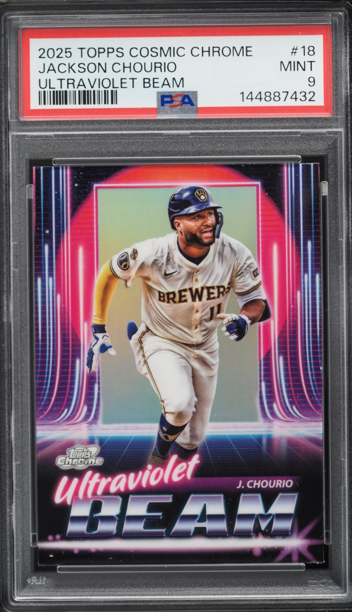 2025 Topps Chrome Cosmic Ultraviolet Beam Jackson Chourio #UB-18 PSA 9 MINT