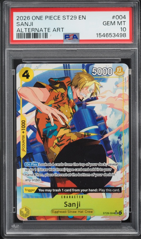 2026 One Piece Starter Deck Egghead Alt Art Sanji #ST29-004 PSA 10
