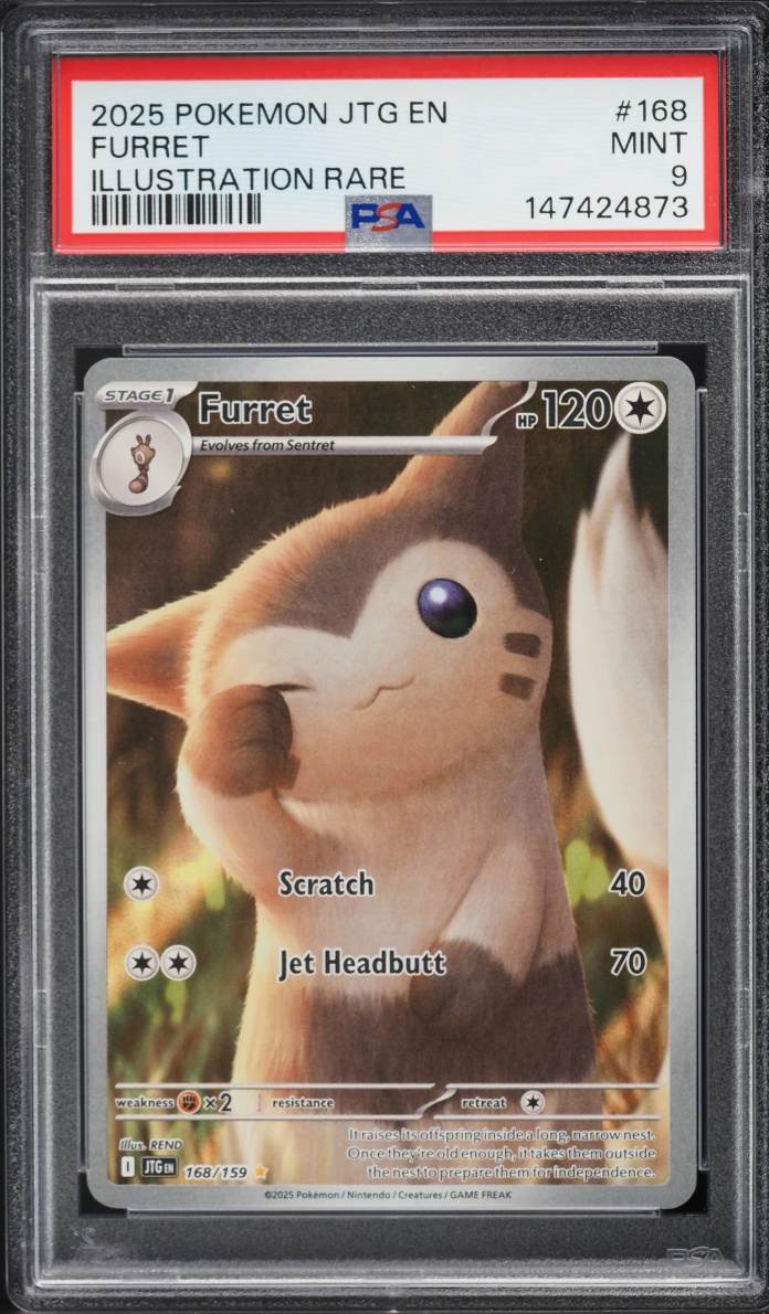 2025 Pokemon Scarlet & Violet Journey Together IR Furret #168 PSA 9 MINT