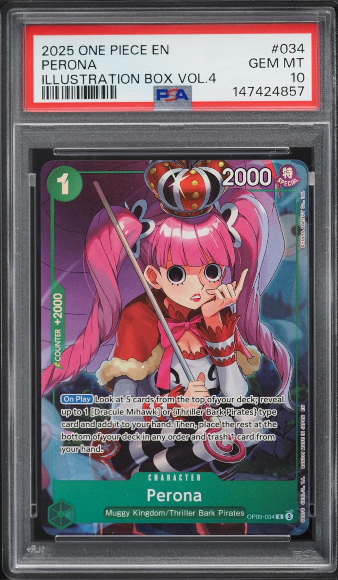 2025 One Piece Promo Illustration Box Volume 4 Alt Art Perona #OP09-034 PSA 10 GEM MINT