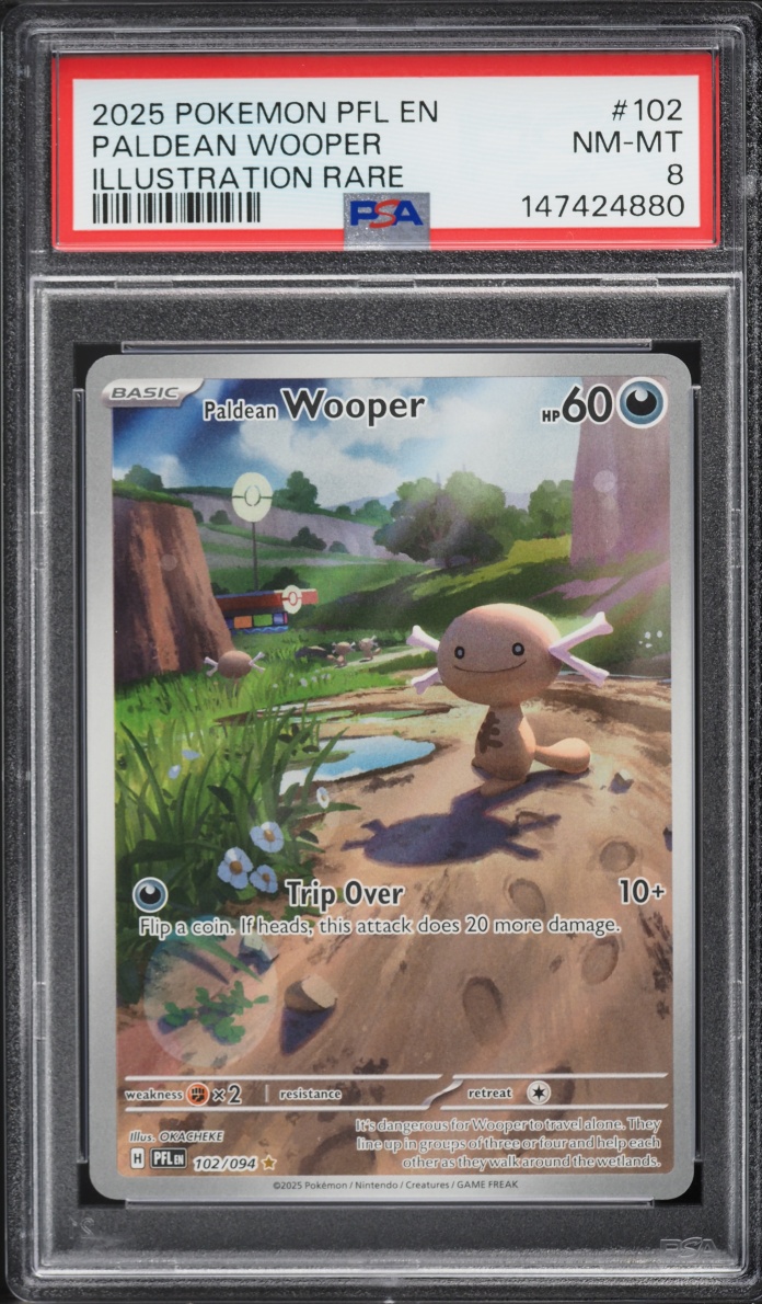 2025 Pokemon Mega Evolution Phantasmal Flames IR Paldean Wooper #102 PSA 8 NM-MT
