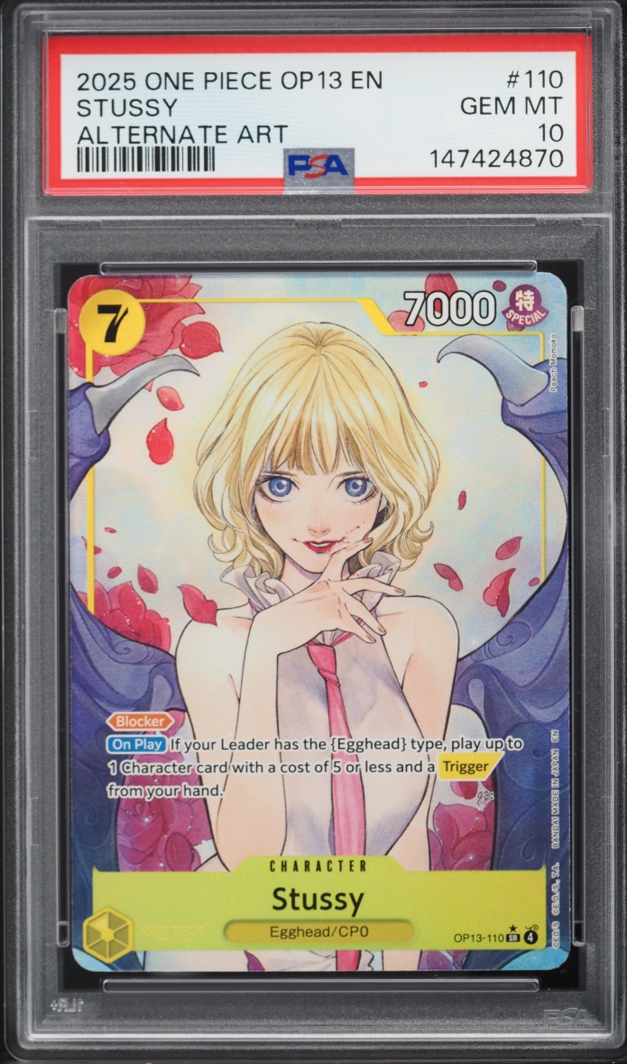 2025 One Piece Carrying On His Will Alt Art SR Stussy #110 PSA 10 GEM MINT