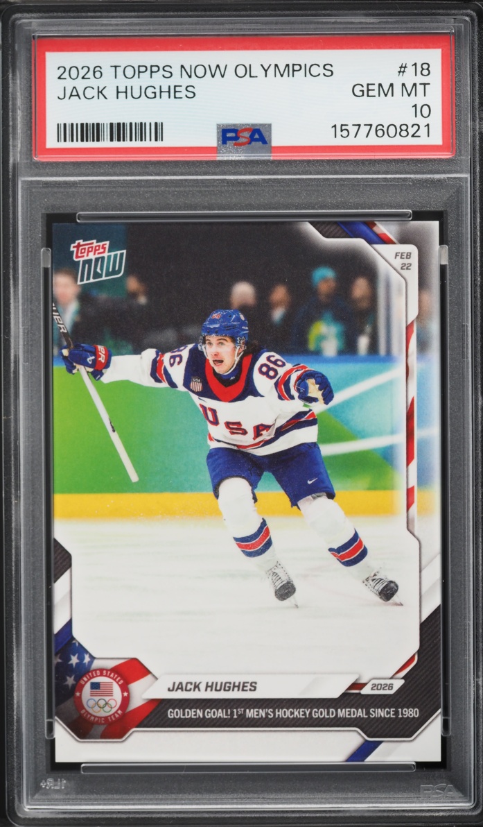 2026 Topps Now Olympics Jack Hughes #18 PSA 10 GEM MINT