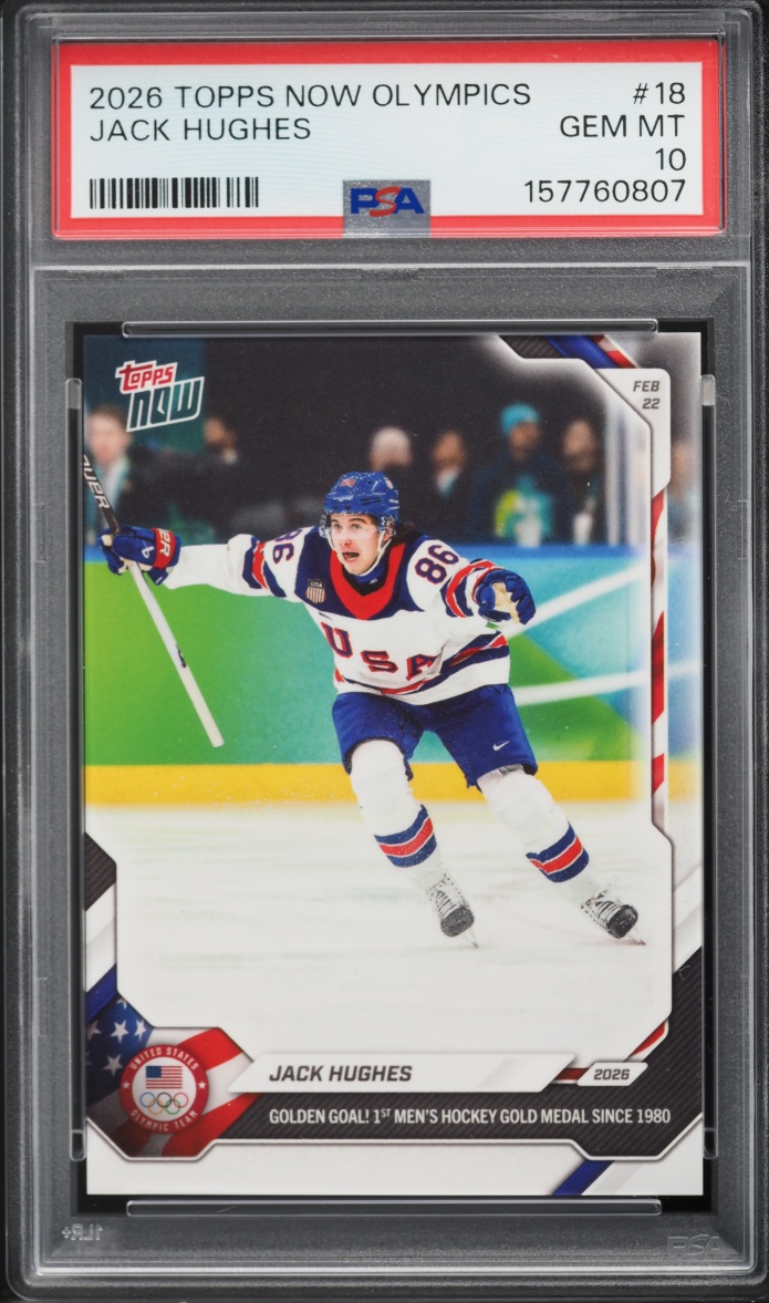 2026 Topps Now Olympics Jack Hughes #18 PSA 10 GEM MINT