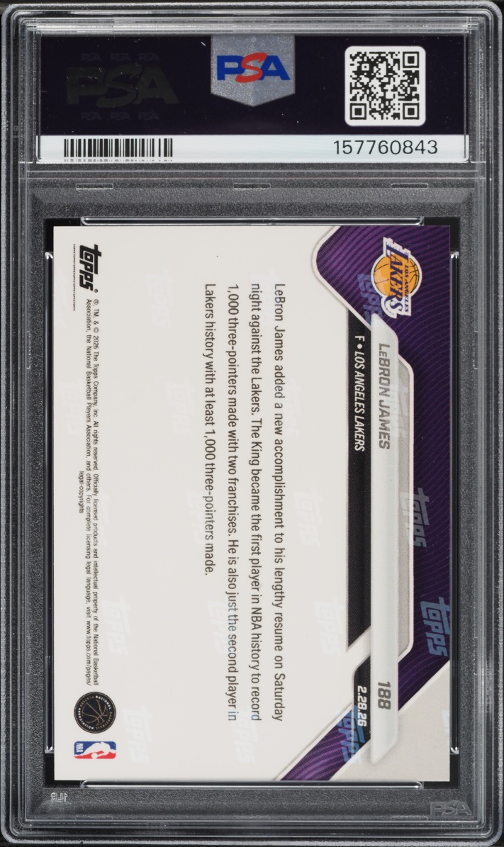 2025 Topps Now LeBron James #188 PSA 10 GEM MINT