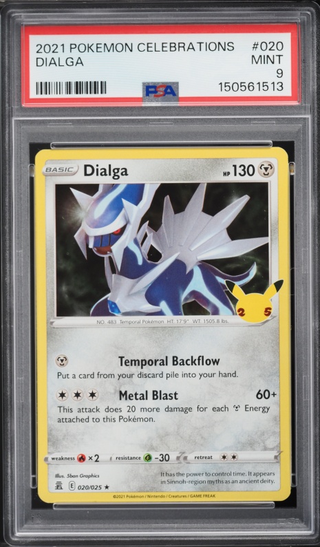 2021 Pokemon Sword & Shield Celebrations Holo Dialga #20 PSA 9 MINT