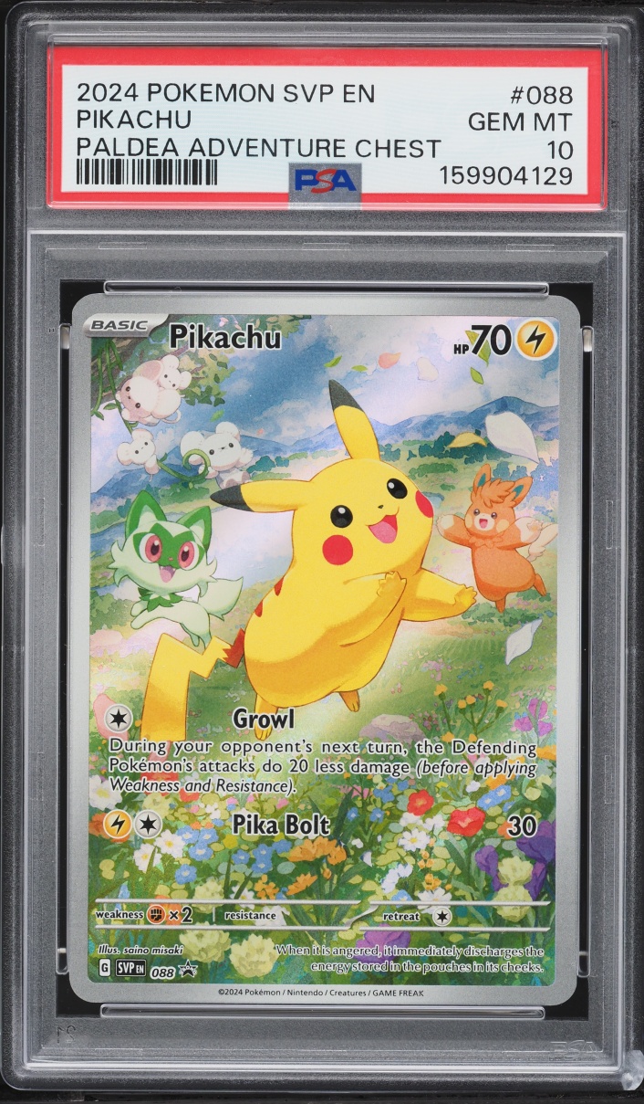 2024 Pokemon Scarlet & Violet Promo Paldea Adventure Chest Full Art Pikachu #88 PSA 10 GEM MINT