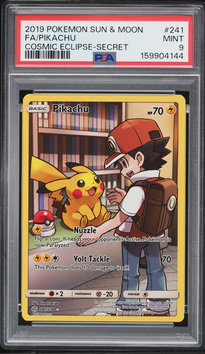 2019 Pokemon Sun & Moon Cosmic Eclipse CHR Pikachu #241 PSA 9 MINT