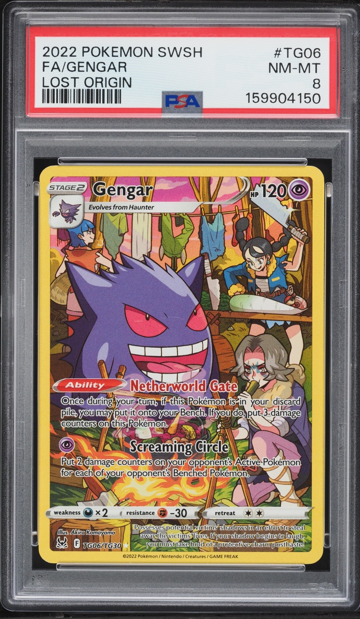 2022 Pokemon Sword & Shield Lost Origin Trainer Gallery CHR Gengar #TG06 PSA 8 NM-MT
