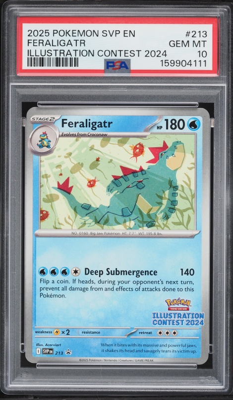 2025 Pokemon Scarlet & Violet Promo Illustration Contest '24 Feraligatr #213 PSA 10 GEM MINT