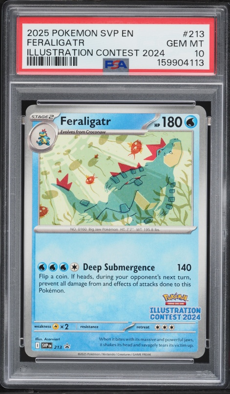 2025 Pokemon Scarlet & Violet Promo Illustration Contest '24 Feraligatr #213 PSA 10 GEM MINT