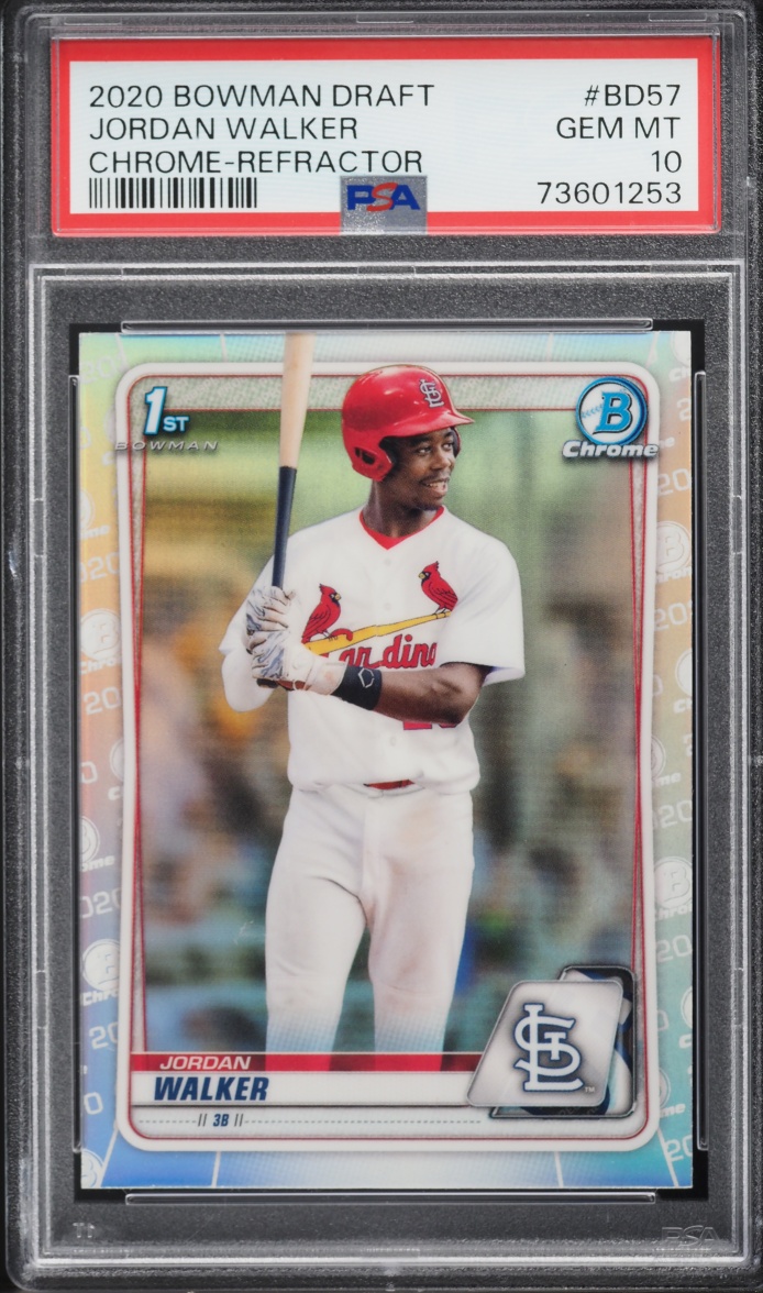 2020 Bowman Chrome Draft Refractor Jordan Walker PROSPECT #BD-57 PSA 10 GEM MINT