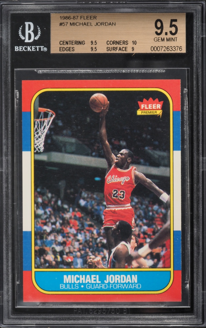 1986 Fleer Basketball Michael Jordan ROOKIE #57 BGS 9.5 GEM MINT
