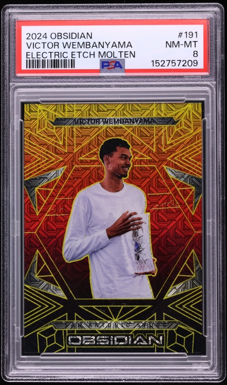 2024 Panini Obsidian Electric Etch Molten Victor Wembanyama /10 #191 PSA 8 NM-MT