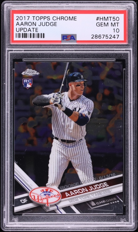 2017 Topps Chrome Update Aaron Judge ROOKIE #HMT50 PSA 10 GEM MINT