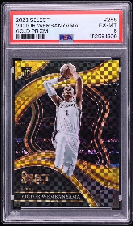 2023 Select Courtside Gold Prizm Victor Wembanyama ROOKIE /10 #288 PSA 6 EXMT