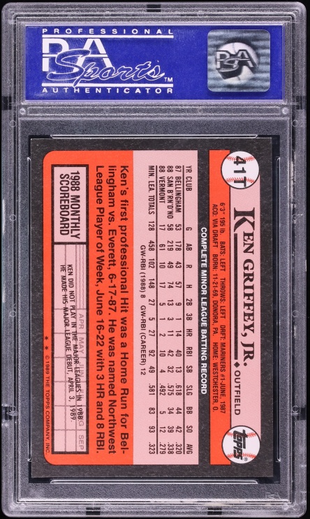 1989 Topps Traded Tiffany Ken Griffey Jr. ROOKIE #41T PSA 9 MINT