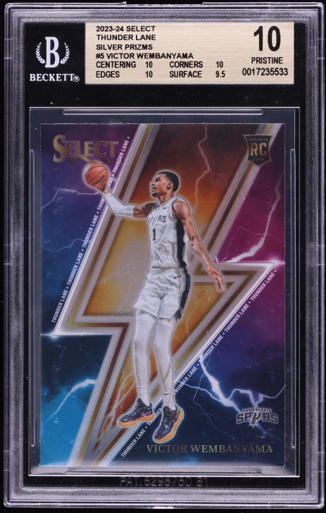 2023 Select Thunder Lane Silver Prizm Victor Wembanyama ROOKIE #5 BGS 10 PRISTINE