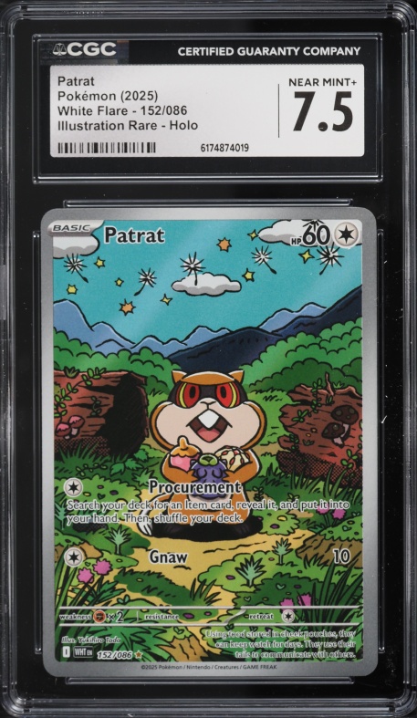 2025 Pokemon Scarlet & Violet White Flare IR Patrat #152 CGC 7.5 NRMT+