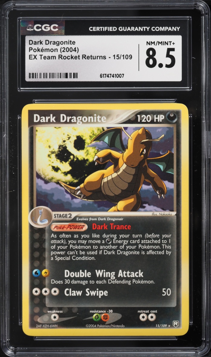 2004 Pokemon EX Team Rocket Returns Dark Dragonite #15 CGC 8.5 NM-MT+
