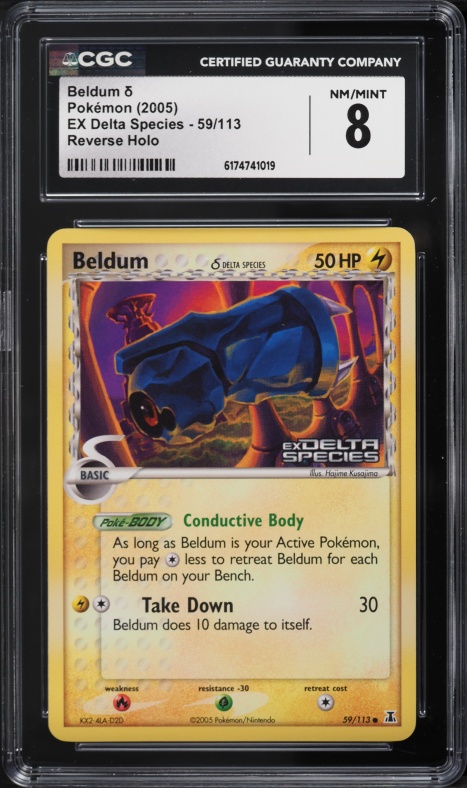 2005 Pokemon EX Delta Species Reverse Holo Beldum #59 CGC 8 NM-MT