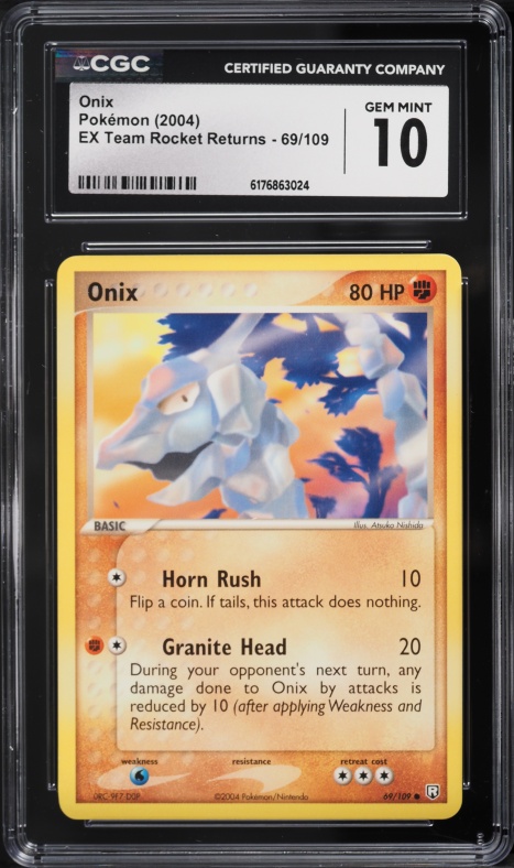 2004 Pokemon EX Team Rocket Returns Onix #69 CGC 10 GEM MINT