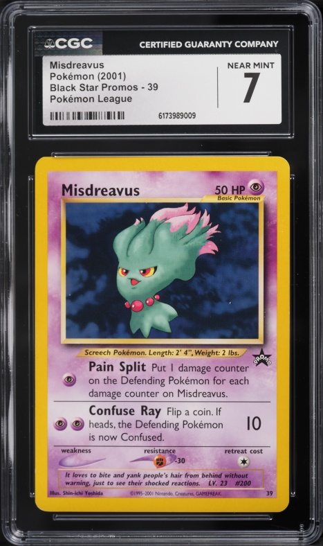 2001 Pokemon Promo League Misdreavus #39 CGC 7 NRMT