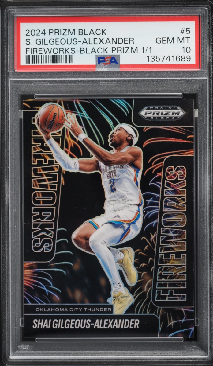 2024 Panini Prizm Black Fireworks Gilgeous-Alexander 1/1 #5 PSA 10 GEM MINT