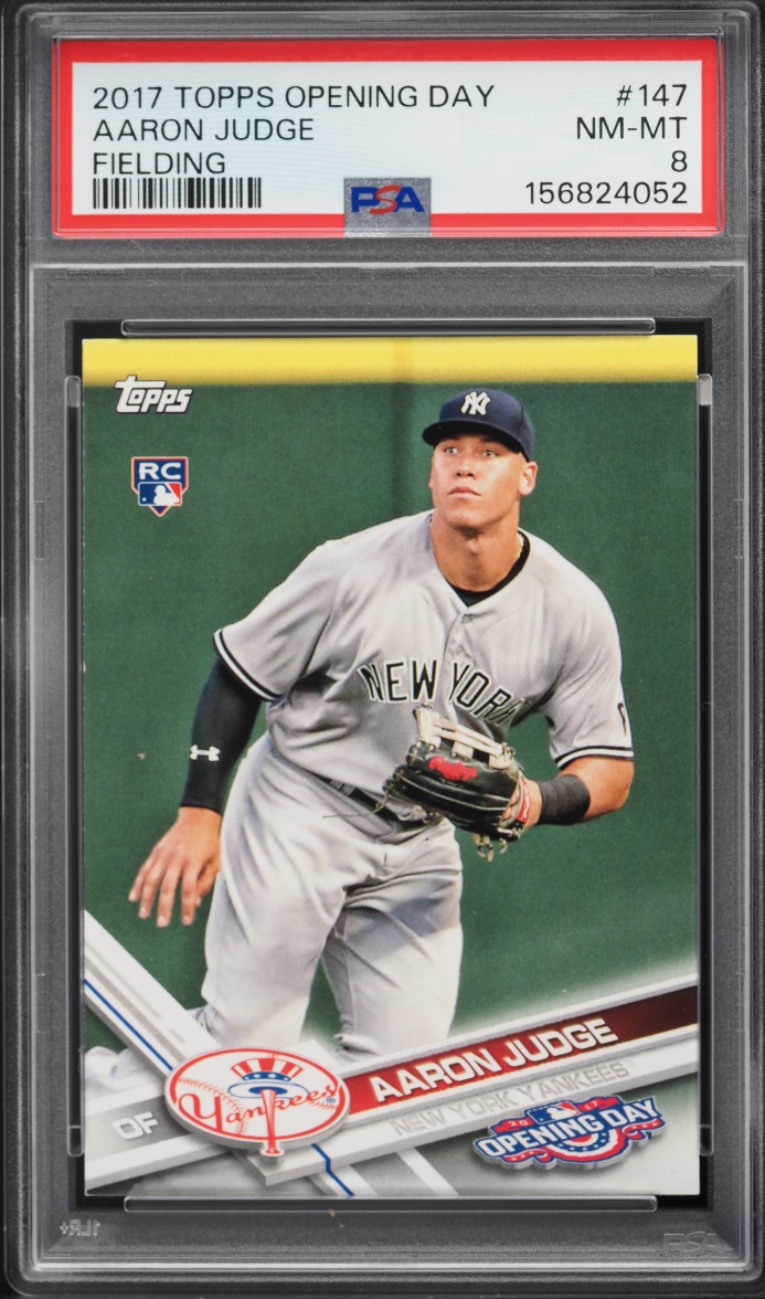 2017 Topps Opening Day Fielding Aaron Judge ROOKIE #147 PSA 8 NM-MT
