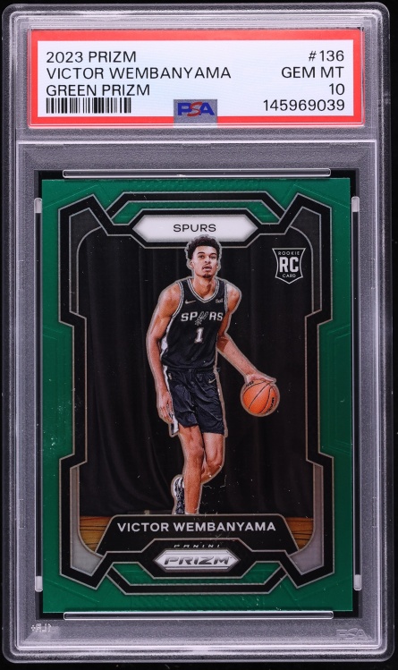 2023 Panini Prizm Green Victor Wembanyama ROOKIE #136 PSA 10 GEM MINT