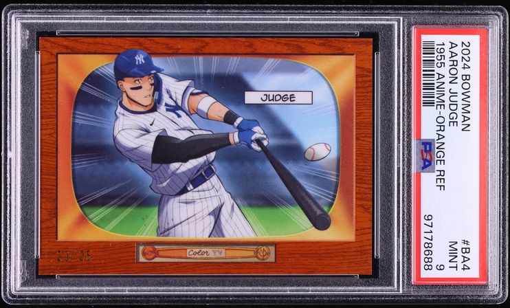 2024 Bowman '55 Anime Orange Refractor Aaron Judge /25 #BA4 PSA 9 MINT