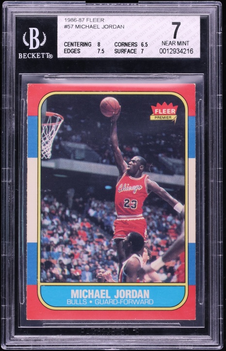 1986 Fleer Basketball Michael Jordan ROOKIE #57 BGS 7 NRMT