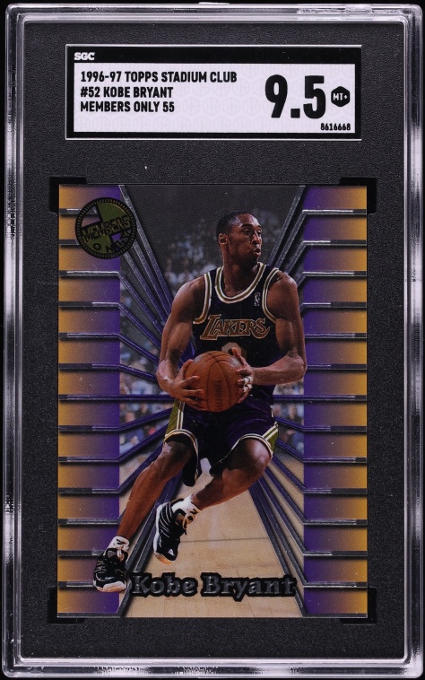 1996 Stadium Club Members Only w/ Coating Kobe Bryant ROOKIE #52 SGC 9.5 MINT+