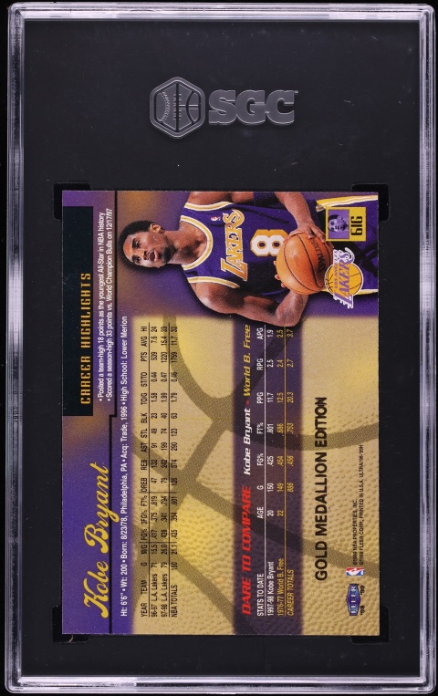 1998 Fleer Ultra Gold Medallion Kobe Bryant #61G SGC 9 MINT