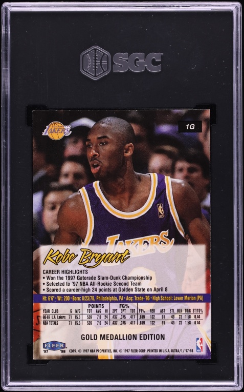 1997 Ultra Gold Medallion Kobe Bryant #1G SGC 9 MINT