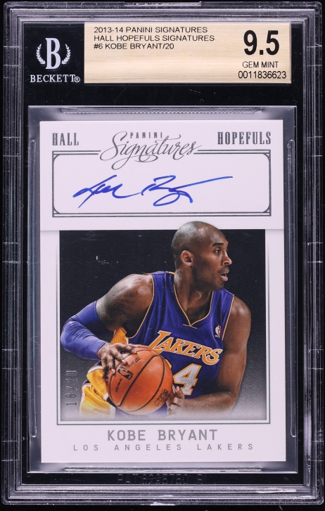 2013 Panini Signatures Hall Hopefuls Kobe Bryant AUTO /20 #6 BGS 9.5 GEM MINT