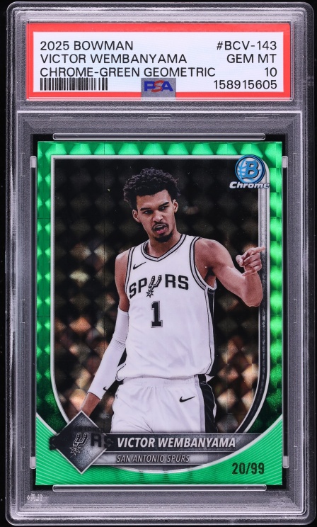 2025 Bowman Chrome Green Geometric Victor Wembanyama /99 #BCV-143 PSA 10 GEM MINT