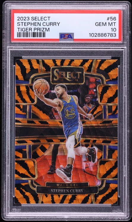 2023 Select Concourse Tiger Prizm Stephen Curry #56 PSA 10 GEM MINT