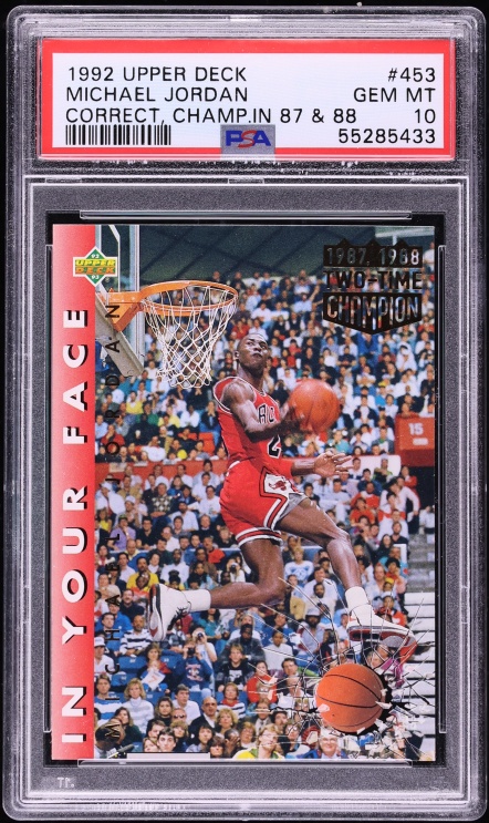 1992 Upper Deck Champ In '87 & '88 Michael Jordan #453 PSA 10 GEM MINT