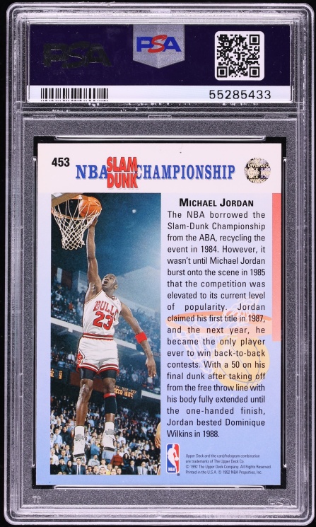 1992 Upper Deck Champ In '87 & '88 Michael Jordan #453 PSA 10 GEM MINT