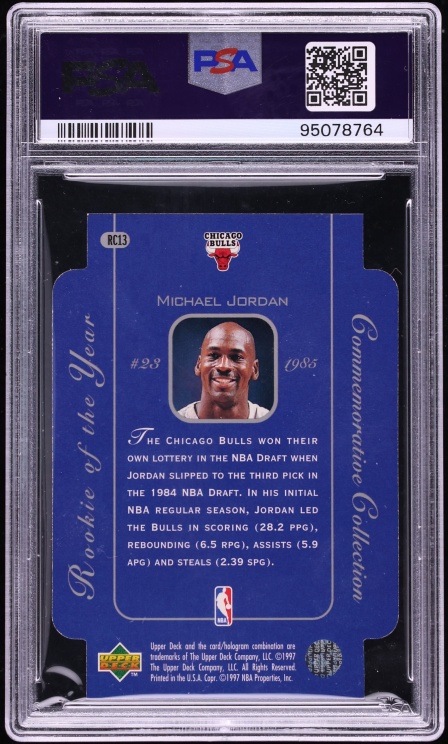 1996 Upper Deck ROY Collection Die-Cut Michael Jordan #RC13 PSA 9 MINT